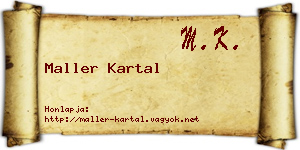 Maller Kartal névjegykártya
